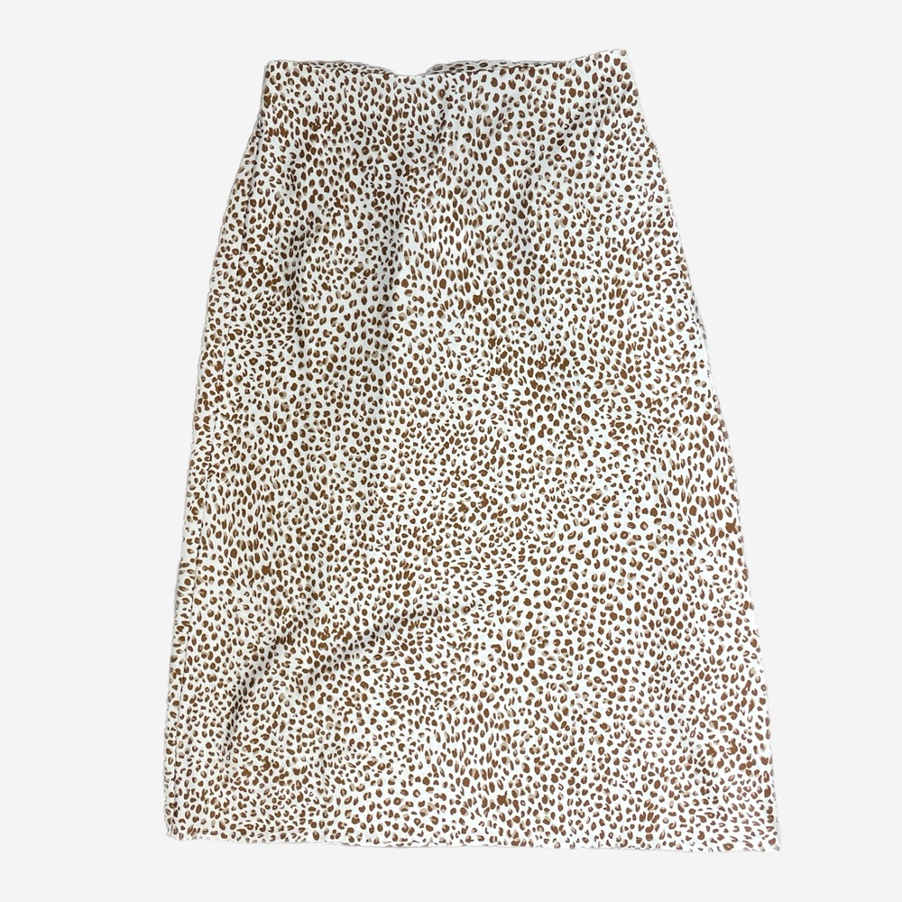 Jcrew Factory NWT cheetah leopard printed bias slip skirt midi elastic waist XS - Picture 4 of 9